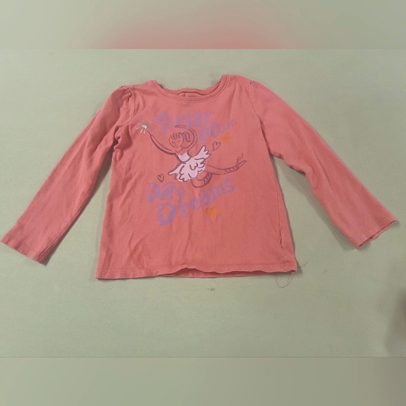 Old Navy 5T  Long-Sleeve Pink Shirt with Sugar Plum Daydreams - Picture 1 of 6